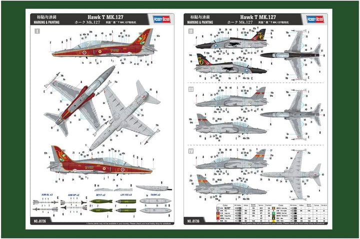 Hobby Boss 081736 HBS81736 Hawk Modellbau, Hobby, Zusammenbau, detailliert, Geformte Farbe, 1:48 Sca
