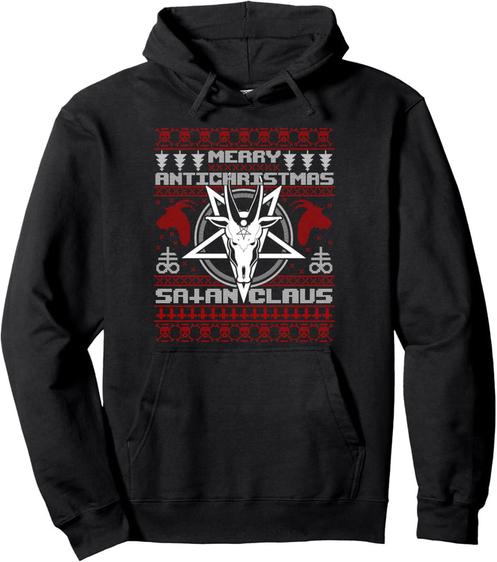 Merry Antichristmas Satan Claus Weihnachtspullover Motiv Pullover Hoodie