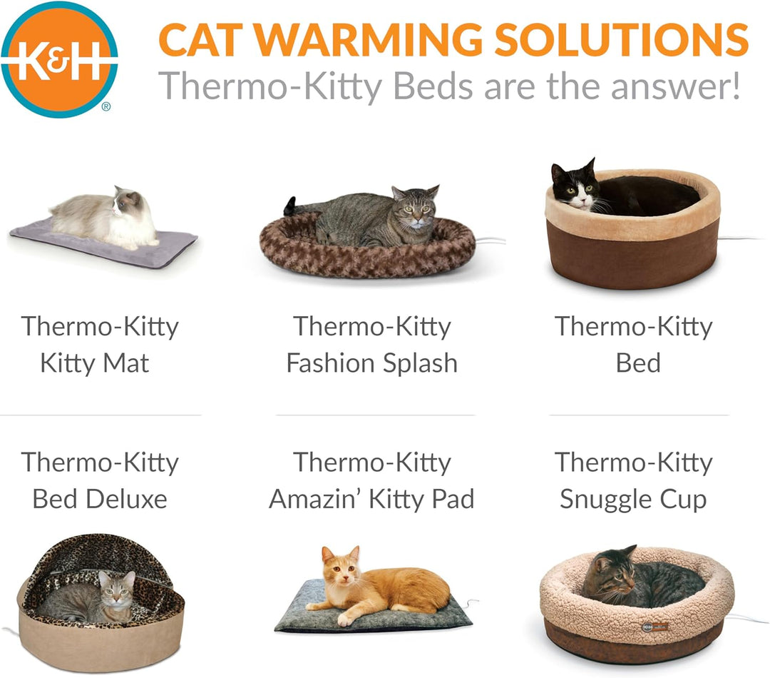 K&amp;H PET PRODUCTS Amazin Kitty Pad Beheiztes Katzenbett für den Innenbereich, fängt Tierhaare und Sch