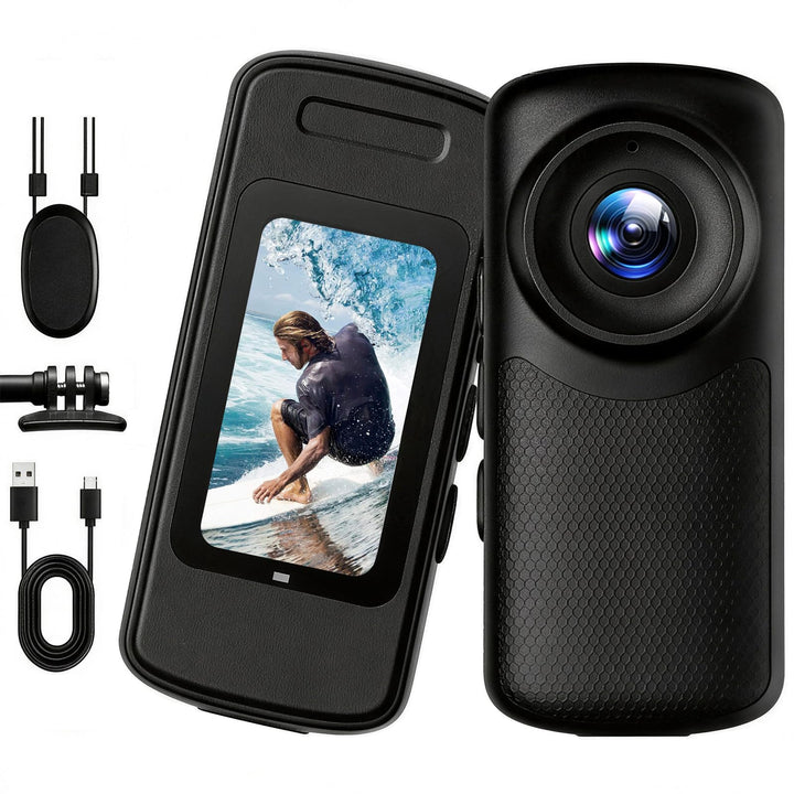 Tragbare magnetische Daumen-Action-Kamera, 1080P HD Body Cam mit 110-Grad-Weitwinkelobjektiv und 100