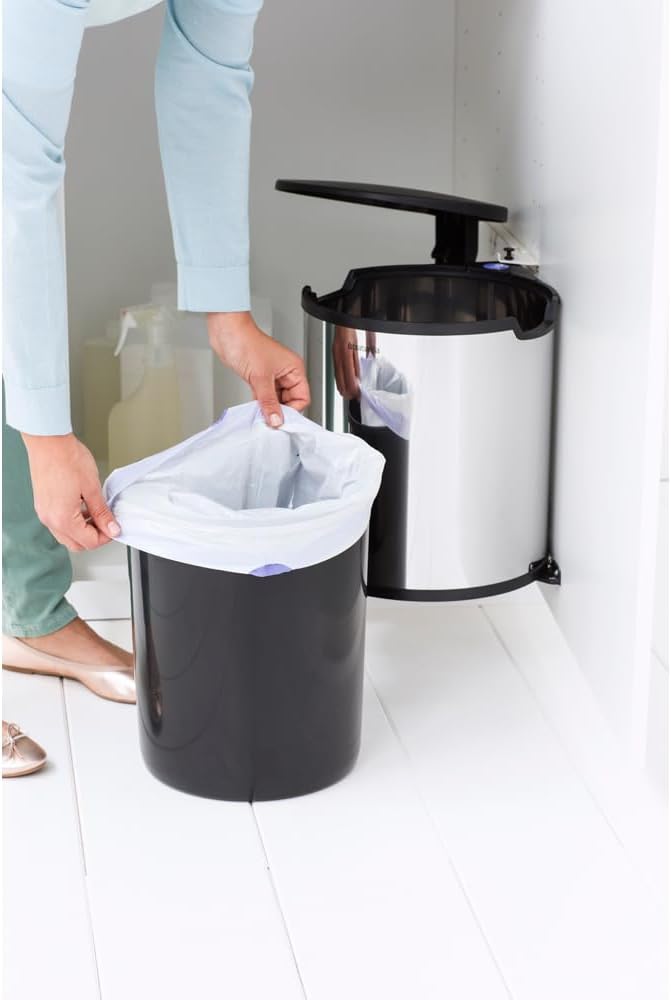 Brabantia 262203 Einbaueimer Built in bin 15 L brilliant steel, Brilliant Steel