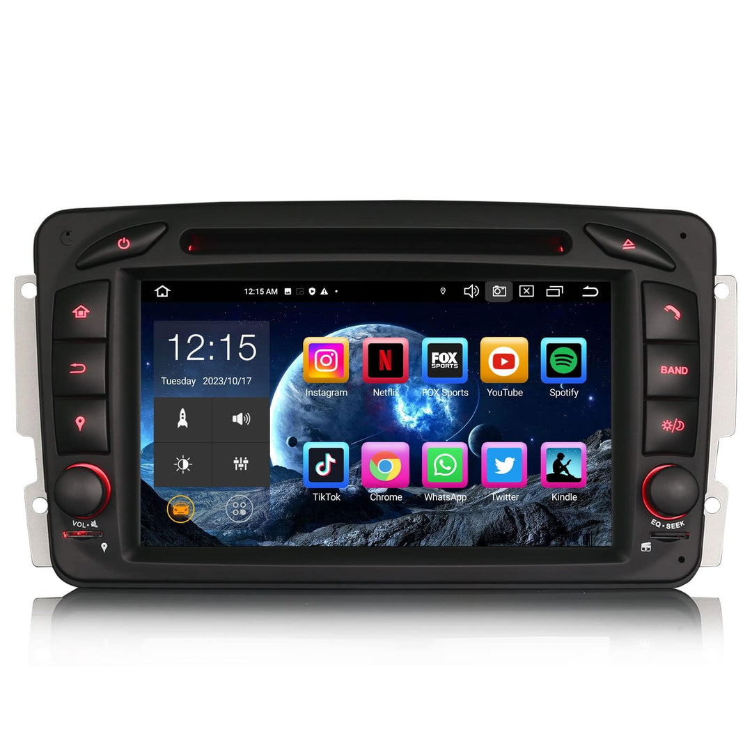 Erisin 7 Zoll 4GB+64GB Android 12 Autoradio mit Navi GPS CD Player für Mercedes Benz C CLK G Klasse