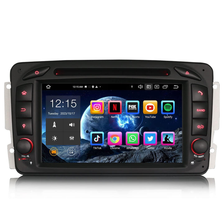 Erisin 7 Zoll 4GB+64GB Android 12 Autoradio mit Navi GPS CD Player für Mercedes Benz C CLK G Klasse