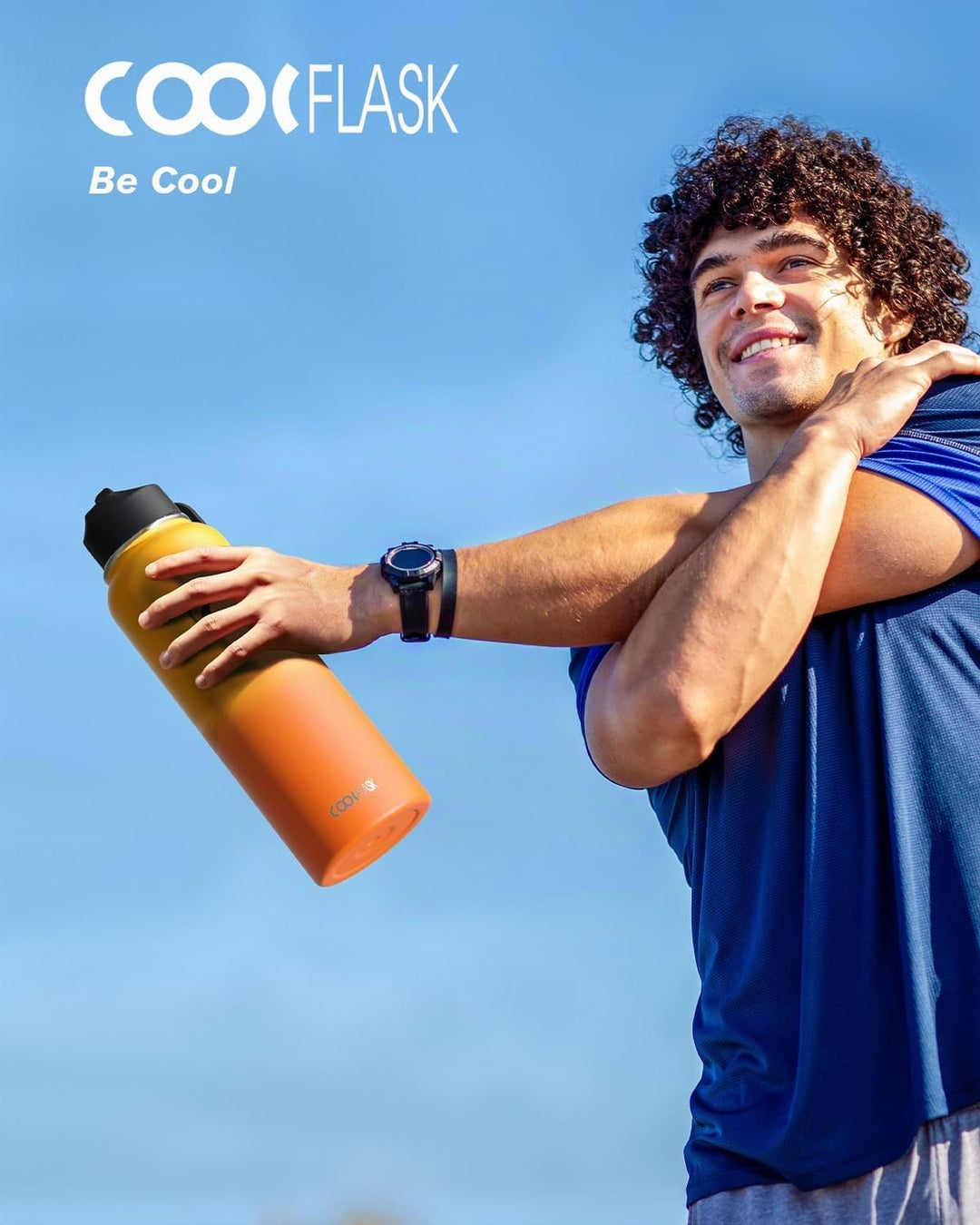 Wasserflasche 40 oz (1,2 l) isoliert mit Strohhalm &amp; Bürste, Coolflask Vakuum Edelstahl Metall 3 Dec