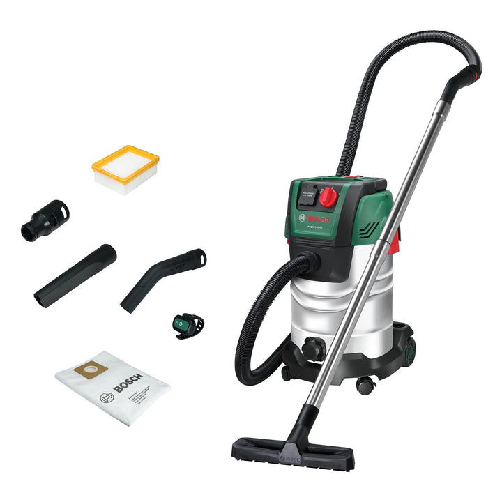 Bosch kabelgebundener Sauger PAS30-240PRS (Verlängerungsrohre (Edelstahl), Schlauch 2,2 m, Griff-/Wi