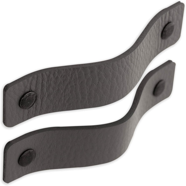 Brute Strength - Ledergriffe für Möbel - Grau - 24 Stück - 12,5 x 2,5 cm - Schrankgriff, Türgriff fü