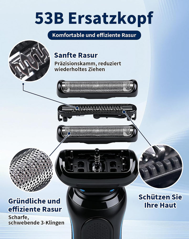 2 Stück 53B Scherkopf Kompatibel mit Series 5 &amp; 6 Rasierer Herren