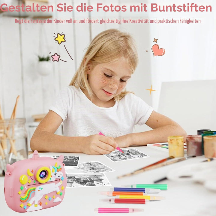 Kinderkamera Sofortbildkamera, 1080P HD Kinder Kamera mit 2,4"-Bildschirm &amp; 32G TF Karte Sofortbildk