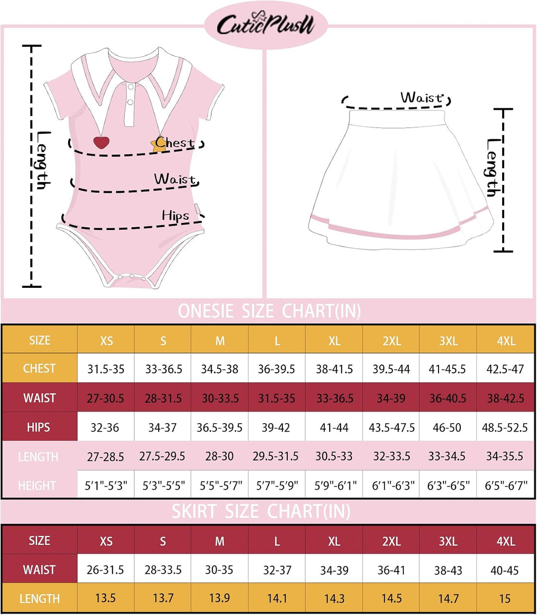 CutiePlusU Baumwoll Strampler Einteiler für Erwachsene Cosplay Goodnight Einteiler Rock-Set Rosa XS,