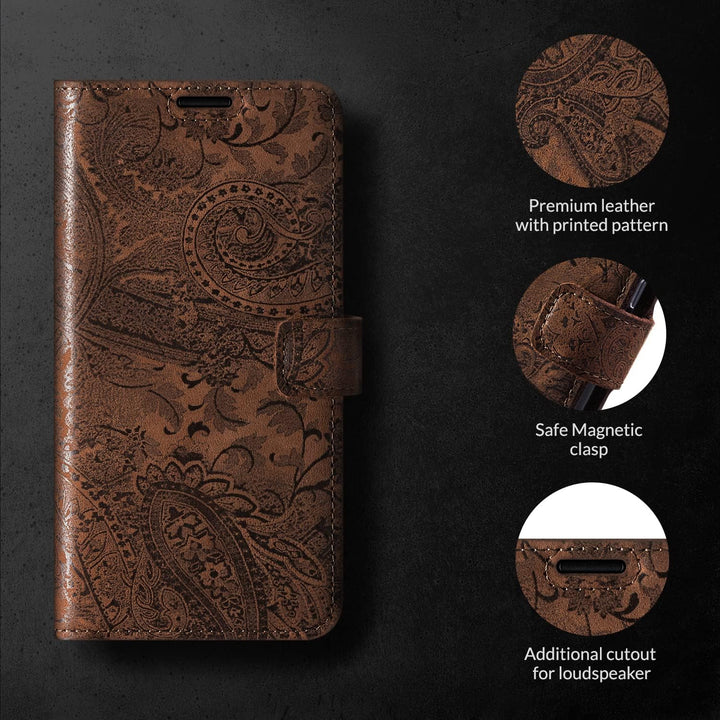 SURAZO Premium Handyhülle für Xiaomi Redmi Note 12 Pro 5G Hülle Leder – Klappbare Echtleder Schutzhü