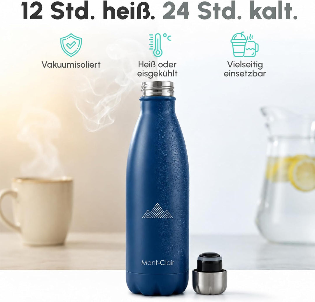 Mont-Clair Trinkflasche Edelstahl 1L, Dunkelblau Dunkelblau 1000 ml, Dunkelblau 1000 ml