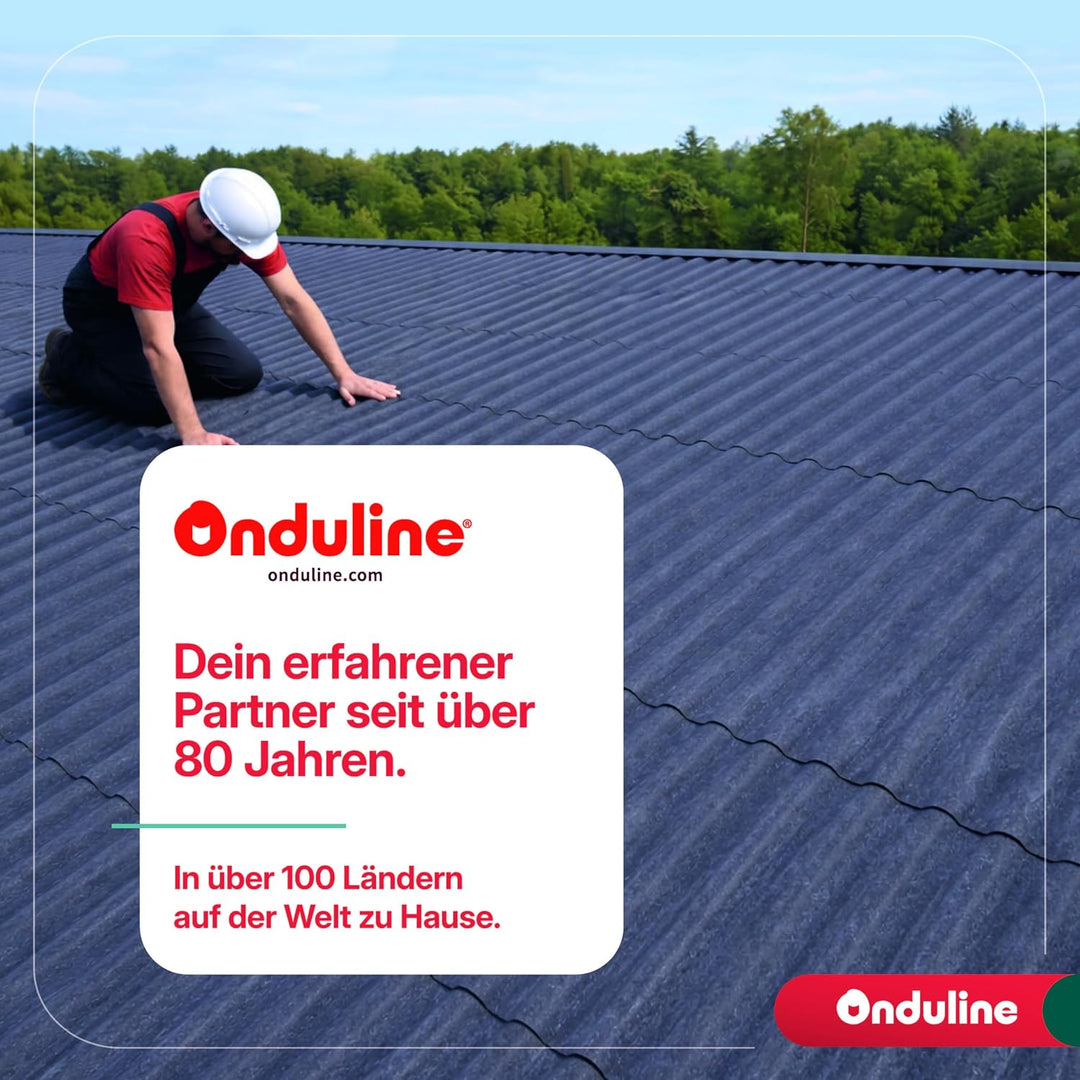 Onduline–EASYFIX COMPACT Dachplatten Bitumenwellplatten Schwarz-Trapez-Dachsystem einfach zu Verlege