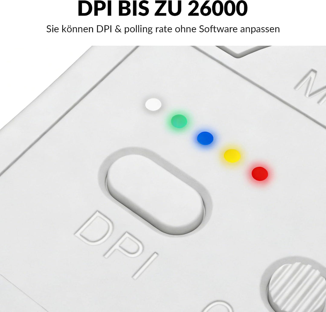 Keychron M3 programmierbare kabellose Maus, 2,4 GHz/Bluetooth 5.1/USB-C-Anschluss, 26000 DPI, PAW339