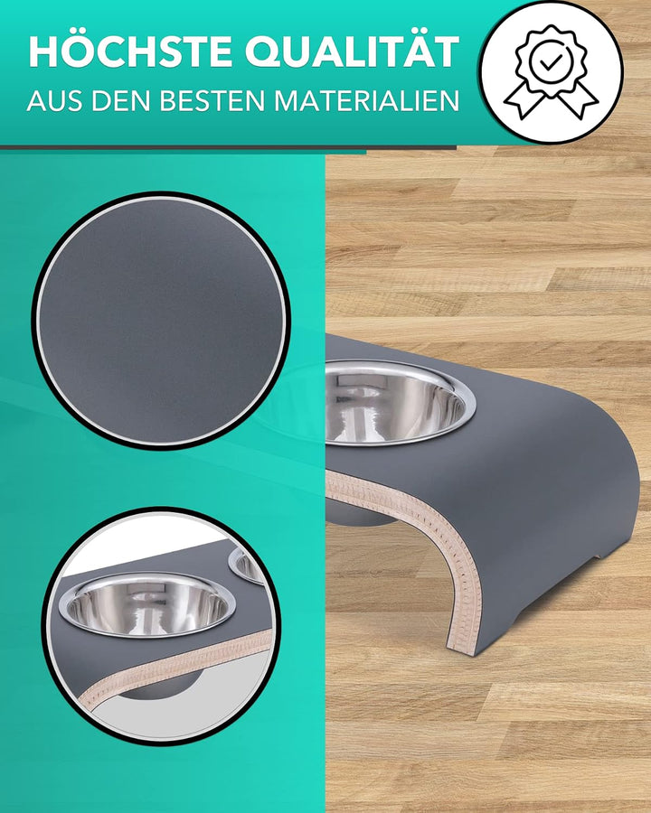 Katzennapf Futterstation - 2er Futternapf Katze erhöht - Doppel Fressnapf Katzen - Wassernapf Katze