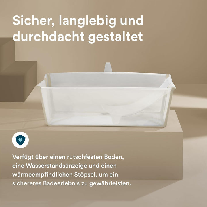 Stokke Flexi Bath XL (Sandy Beige) mit Newborn Support - Leichte Konstruktion &amp; einfach zu verstauen