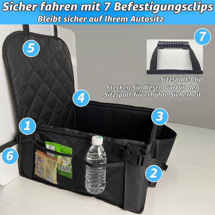 Hunde Autositz, Hundeautositz Mit Verstärkten Verschlussschnallen und Stahlrohr Rahmen, Wasserdichte