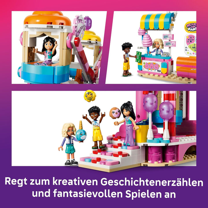 LEGO Friends Cupcake-Riesenrad - Interaktives Spielset mit Jahrmarktspielen, 3 Minifiguren &amp; Zubehör