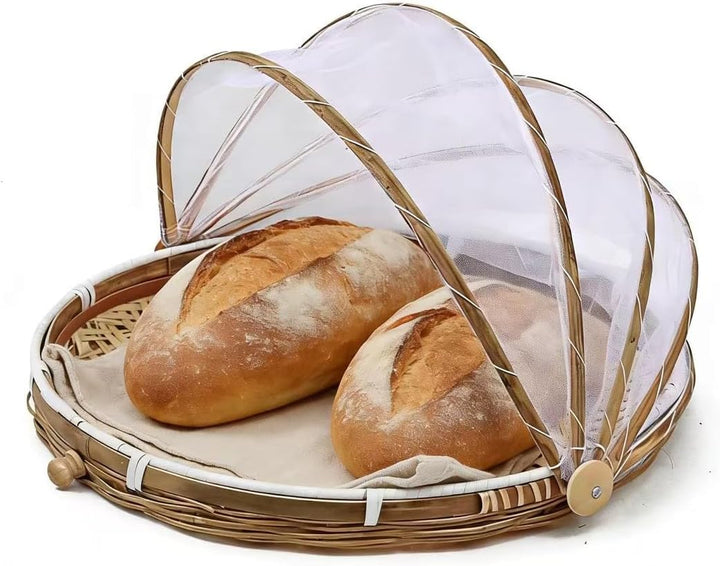 Zelt-Korb - Lebensmittel-Servierkorb, Netzkorb, handgewebt, für Picknick, Lebensmittelabdeckung, Out