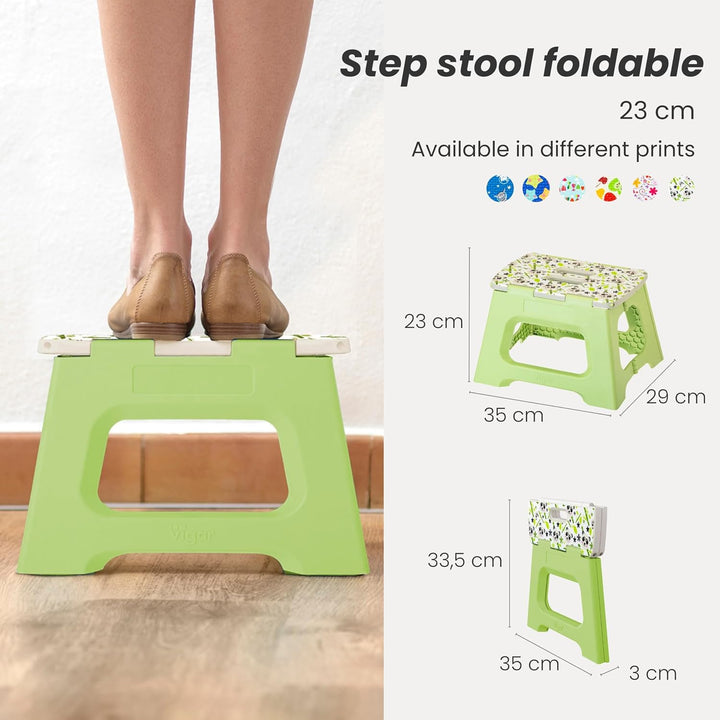 VIGAR Kompakte Tritthocker Klappbar für Erwachsene, 23 cm, Klapphocker Faltbar 150 kg rutschfest, Le