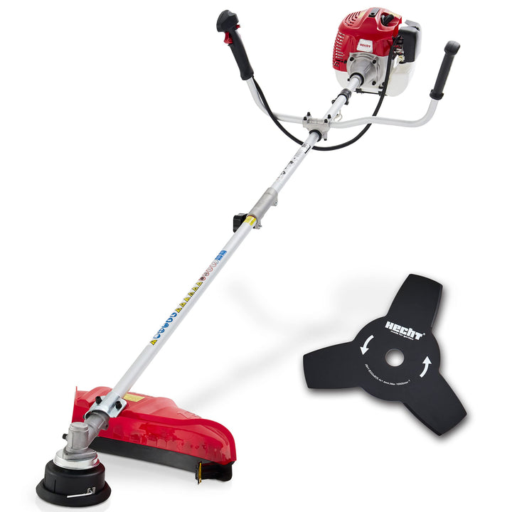 HECHT Rasentrimmer Benzin - Freischneider Benzin mit 2-Takt-Motor – 43 cm und 25,5 cm Schnittkreis –