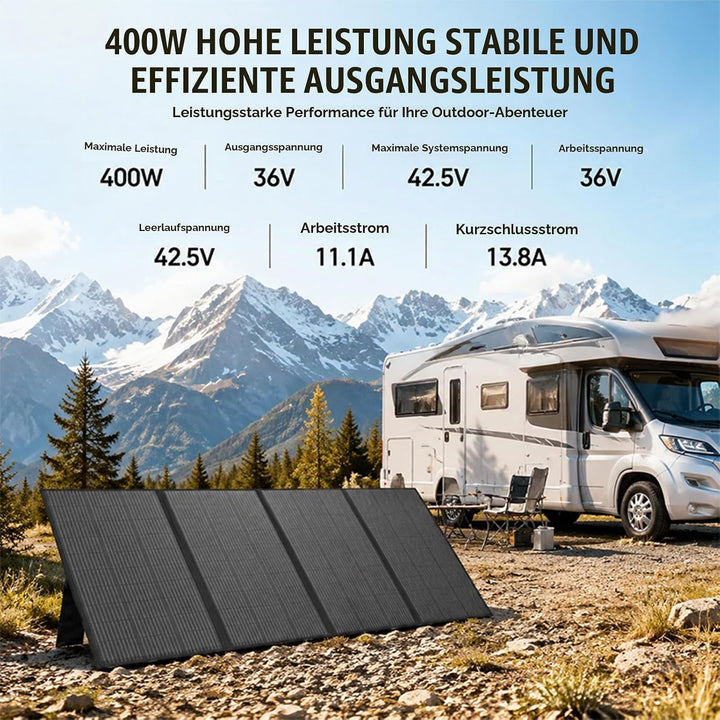 400W Faltbares Solarpanel Tragbares Monokristallin Solar Panel für Camping, 400W
