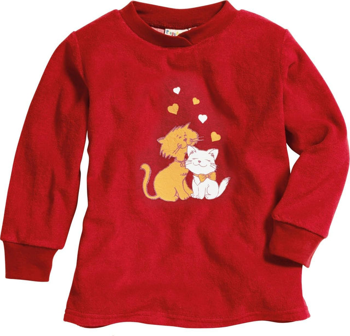 Playshoes Unisex Kinder Zweiteilig Schlafanzug Frottee Katzen 98 Katzen, 98 Katzen