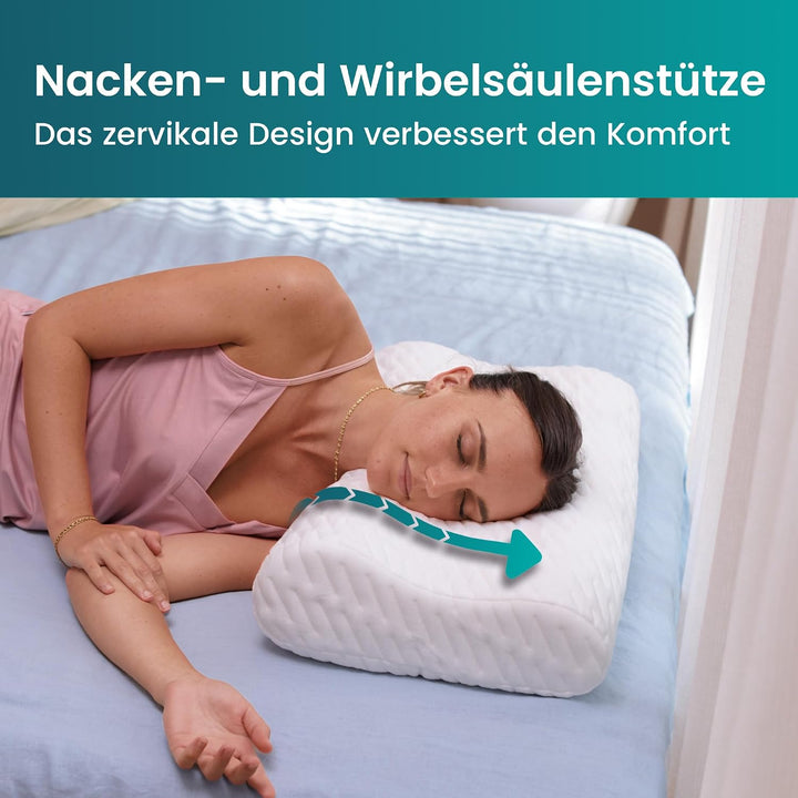 BLISSBURY Konturenkissen, verstellbares Memory-Schaum-Konturkissen | Halswirbelkissen bei Nackenschm