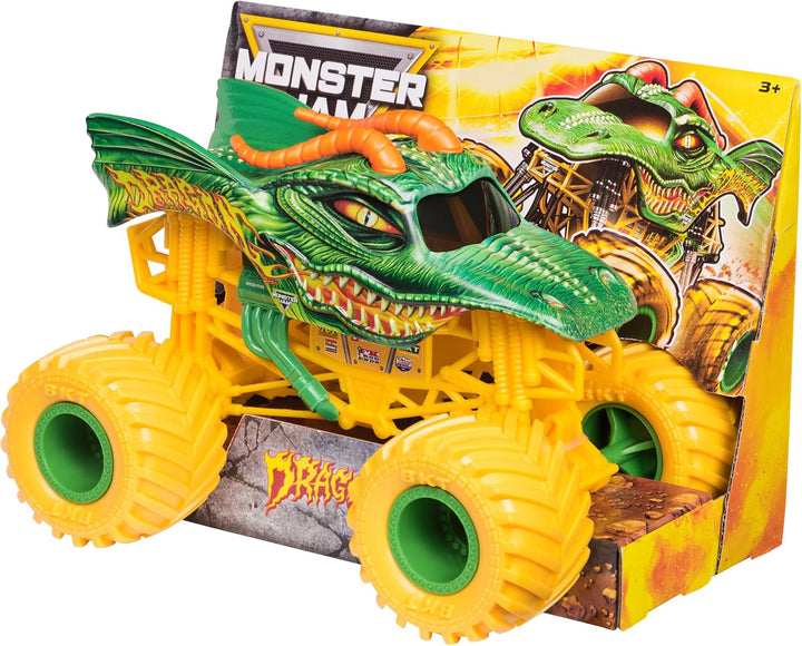 Monster Jam, Official Dragon Monster Truck, Collector Die-Cast Vehicle, 1:24 Scale, Kids Toys for Bo