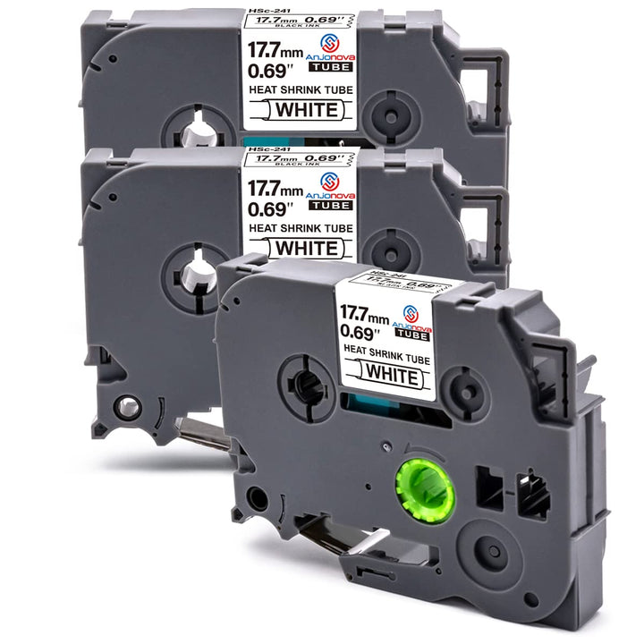 3X Kompatibel mit Brother P-Touch Schrumpfschlauch 17,7mm Hse-241 Hse 241 Etikettenband Schwarz auf