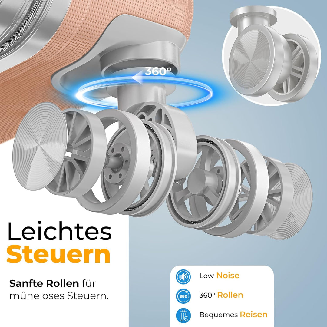 KESSER® Reisekoffer 120L Koffer ABS Hartschalenkoffer mit Zahlenschloss, Kofferwaage &amp; Reisebrieftas