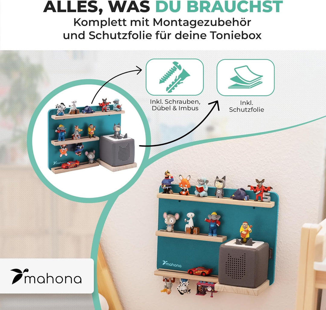 mahona Tonie Regal - kompatibel mit Toniebox &amp; Tonie Figuren Aufbewahrung - Platz für bis zu 27 Figu