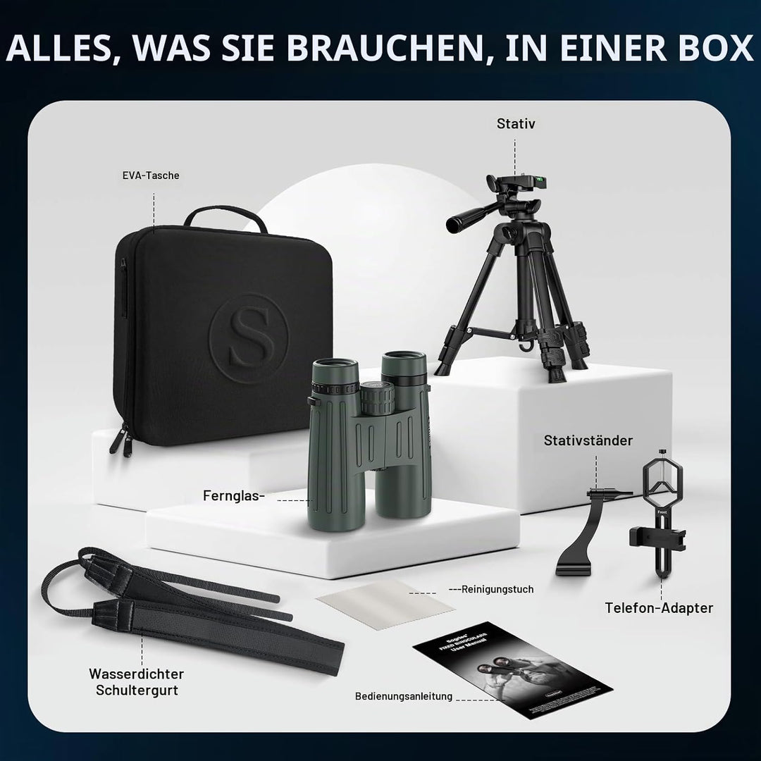 14x45 Fernglas für Erwachsene, leistungsstark, professionelles HD-Fernglas zur Vogelbeobachtung, Jag