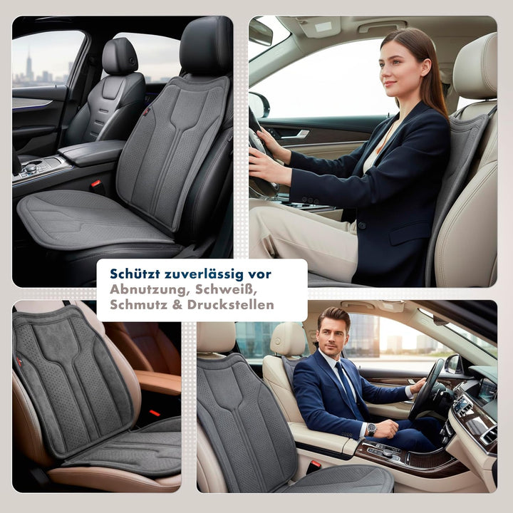 Walser Premium Sitzauflage Auto Nubo, 2 Sitzschoner Auto anthrazit, hochwertige Autositzauflage 2 St