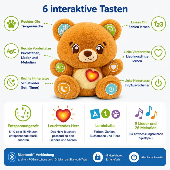 VTech Baby Spielspass-Bärchen – interaktiver Lern- &amp; Kuschelbär ab 1 Jahr