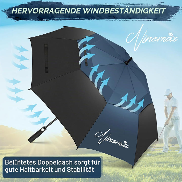 NINEMAX Golfschirm Gross 62/68 Inch Golf Regenschirm Sturmfest Automatik Öffnen Golf Regenschirm Dop