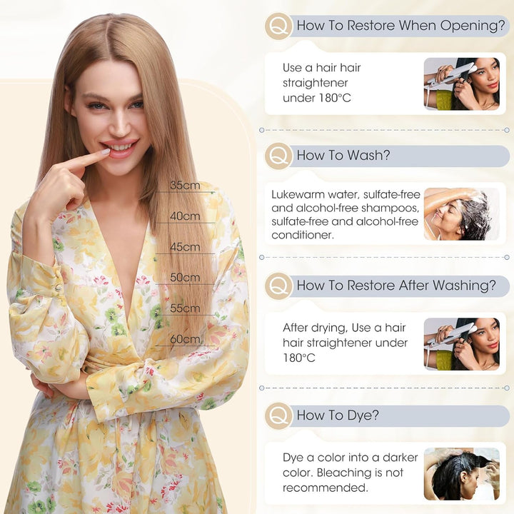 Elailite Extensions Echthaar Bondings 200 Stück 100g Haarverlängerung U-tips Keratin 50cm 