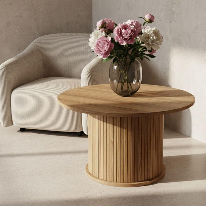 Gerippter Couchtisch, 70 x 40 cm, MDF-Holz