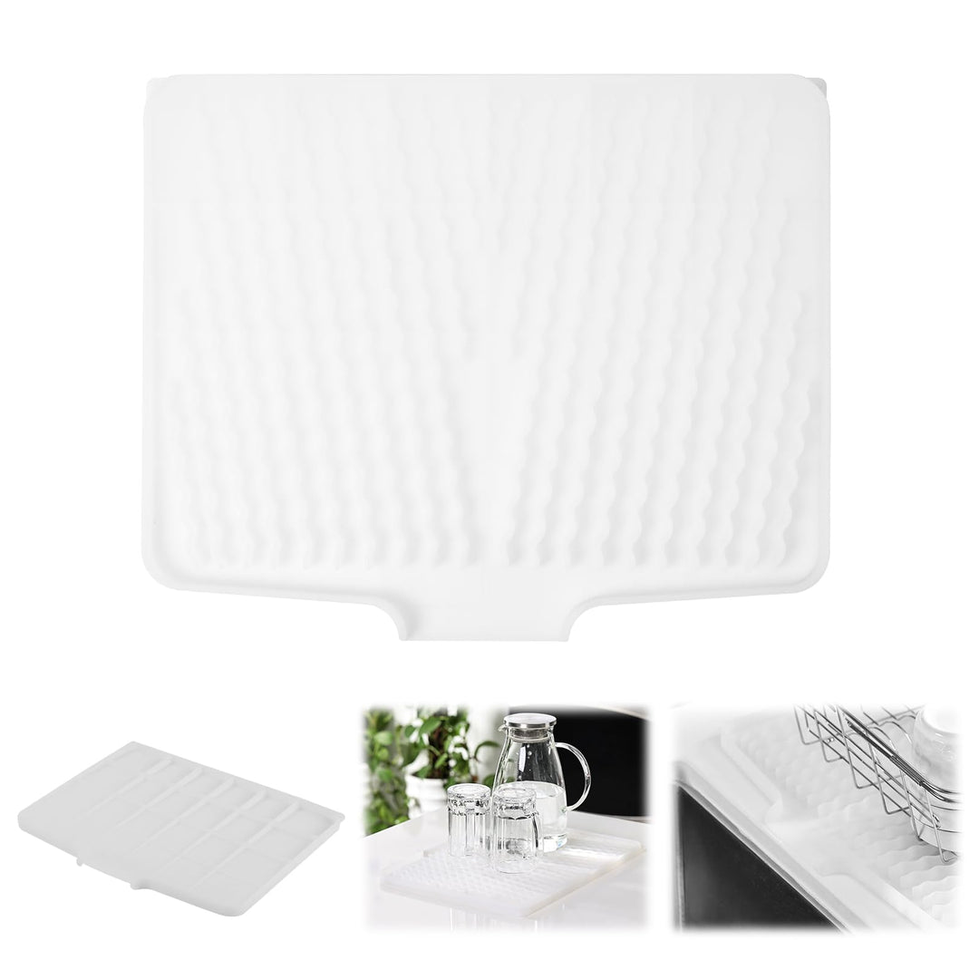 Abtropfmatte Ohne Falten 40x33x1.5cm | Silikon Abtropfmatte Geschirr für die Küche Spüle | Schrägdes
