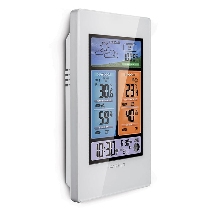 Avidsen - Avidsen 107251 Hochformat Wetterstation mit Hintergrundbeleuchtung und Mondzyklusanzeige