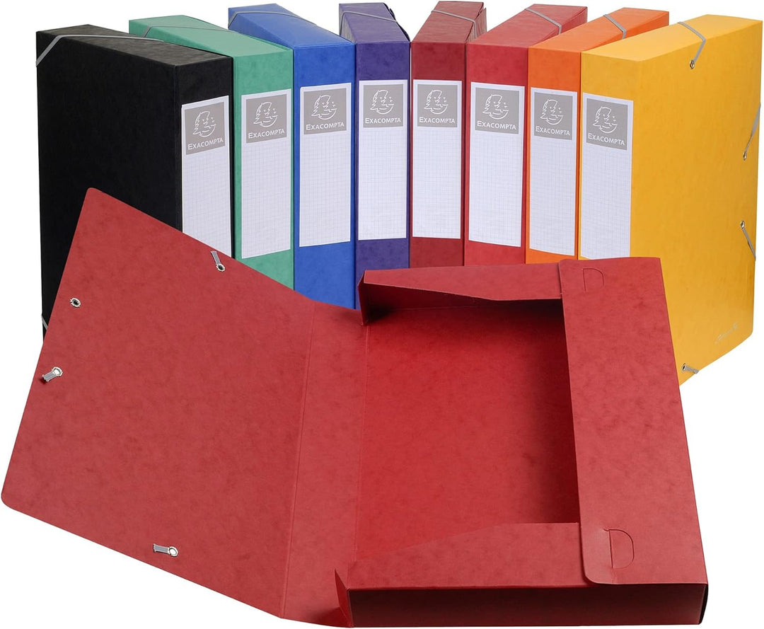 Exacompta 18516H 25er Pack Premium Sammelboxen mit Gummizug 25 mm breit aus extra starkem Colorspan-