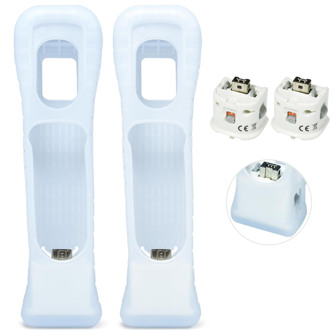TechKen 2 Pack Motion Plus Adapter mit Silicon Case Sensor für Wii Remote Controller 2 Montion Plus+