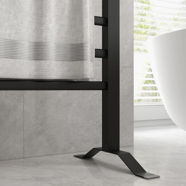 HOMCOM Elektrischer Handtuchwärmer Wand oder Boden 53x35x90 cm Schwarz