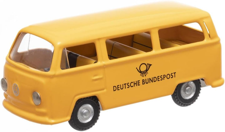 KOVAP VW Deutsche Bundespost Blechmodell, 1:32 Massstab, Postgelb, mit Aufziehfeder