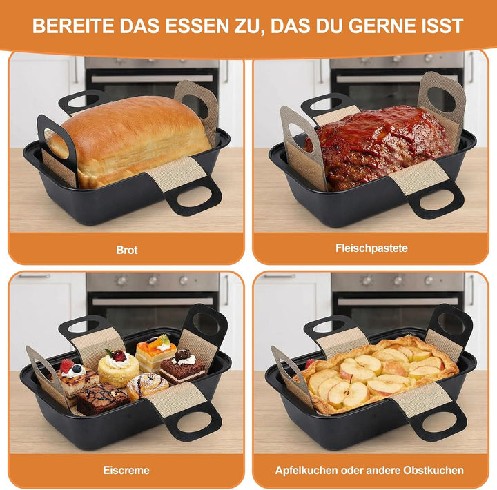 2 Stück Edelstahl Brotbackform - 27.5x15x6cm Kastenform mit 2x Backmatte, Toastbrot Backform Kohlens