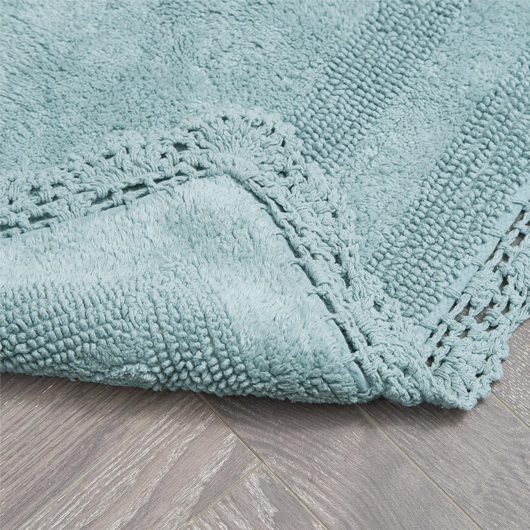 Laura Ashley Badvorleger, gehäkelt, Baumwolle, 43 x 61 cm, Aquamarin Aqua 17x24, Aqua 17x24