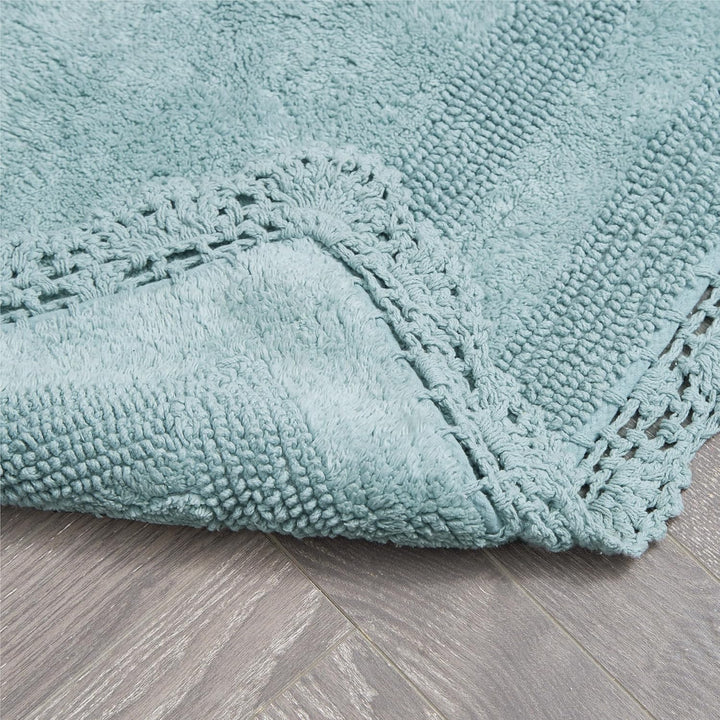 Laura Ashley Badvorleger, gehäkelt, Baumwolle, 43 x 61 cm, Aquamarin Aqua 17x24, Aqua 17x24