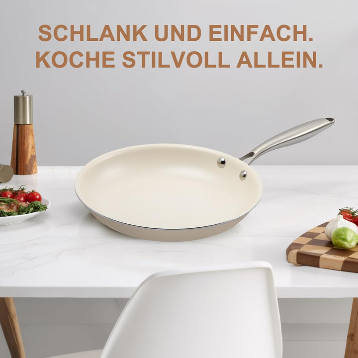Antihaft Bratpfanne Keramik-beschichtet (23cm+27cm), 23cm+27cm
