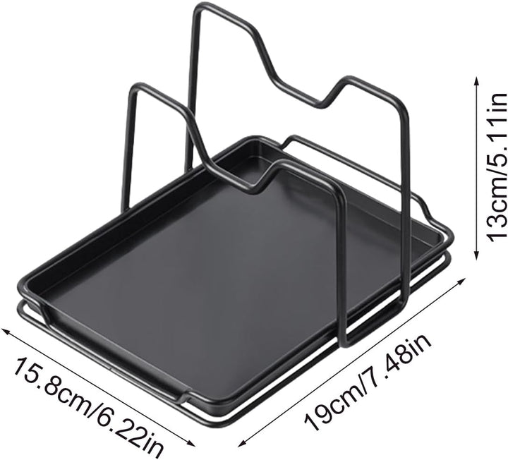 Pot Lid Organizer, Plates Rack Stand, 7.48x6.22x5.12 Inches Rustproof Shelf Holder, Space Saving Kit