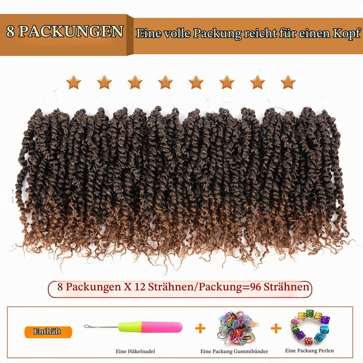 Passion Twist Hair 10 Zoll 8 Packungen Pretwisted Passion Twist Crochet Hair Pre-Looped Crochet Hair