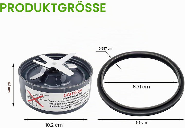 2er-Pack Ersatzklinge für NutriBullet Blender 900 W 600 W Serie, Ersatzteile kompatibel mit NutriBul
